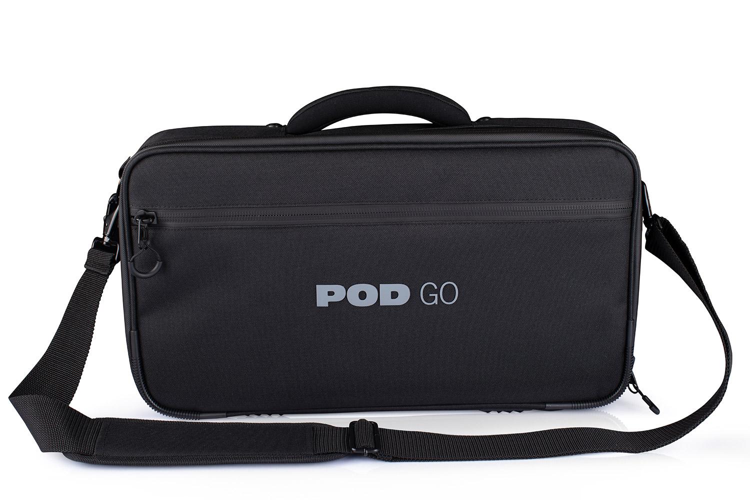 Front view of POD Go and POD Go Wireless Shoulder Bag with strap