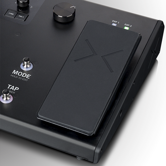 Close up of the expression pedal on a Helix LT