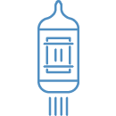 Outline graphic of an amp tube