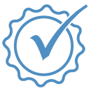 Outline of check mark in a certificate circle