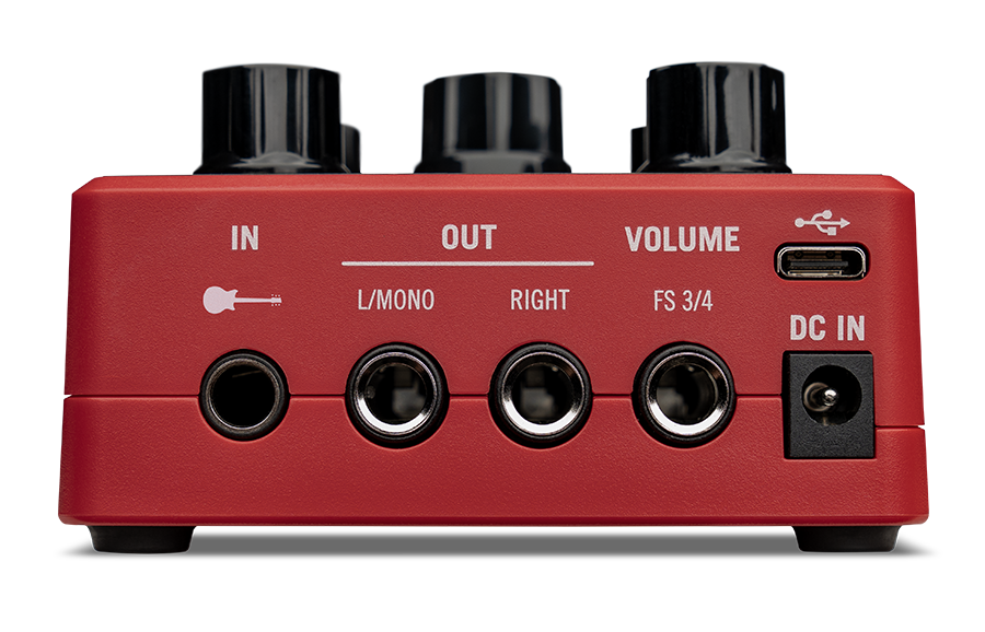 Back view of POD Express Guitar pedal