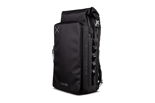 Angled side and front view of Helix Stadium Backpack